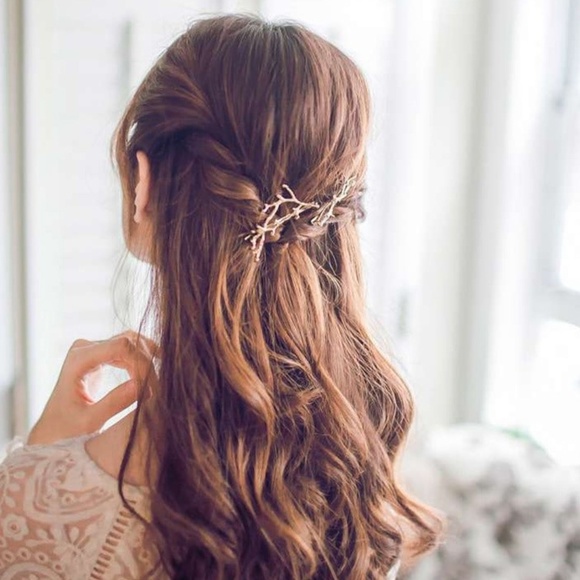 The Shepherd's Knot Accessories - New Celtic Fairy Forest Stick Branch Hair Bobby Pin Barrette Set 2 Gold Silver